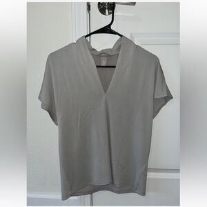 H&M Light Gray V-Neck Blouse